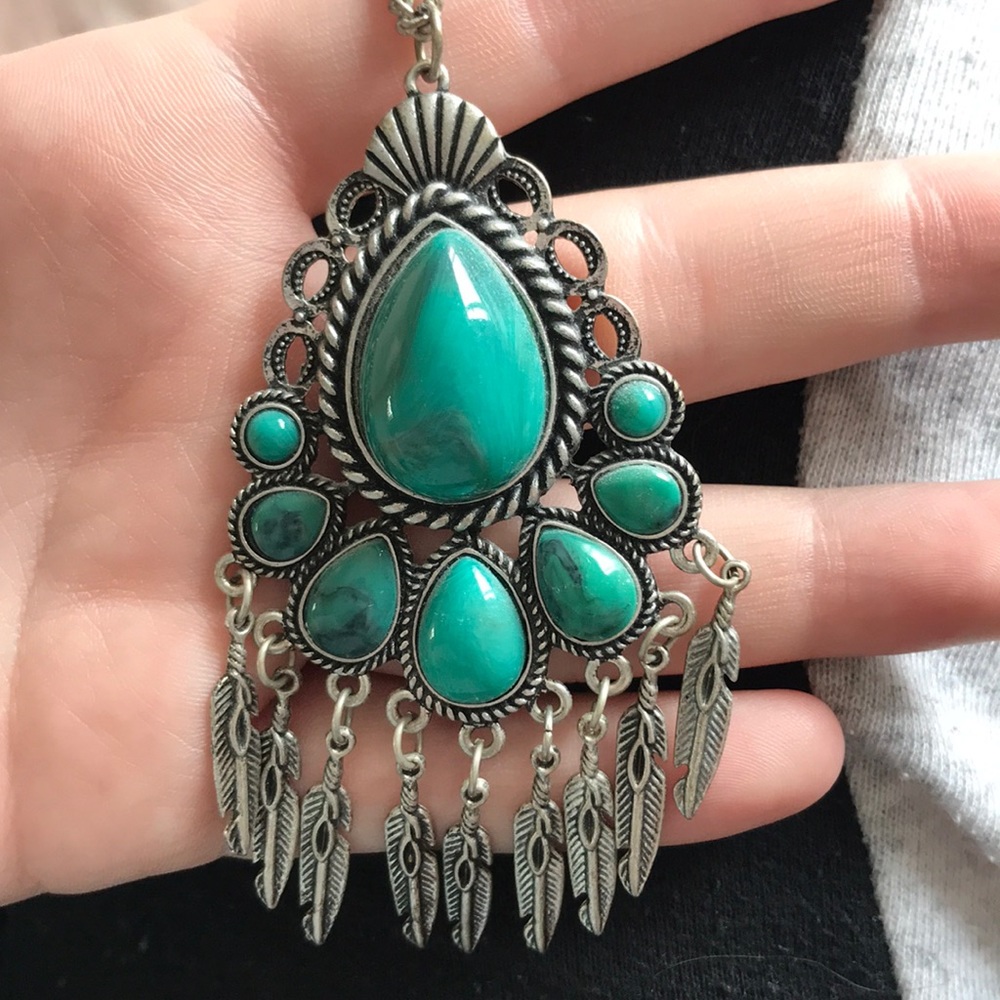 VINTAGE TURQUOISE PENDANT NECKLACE